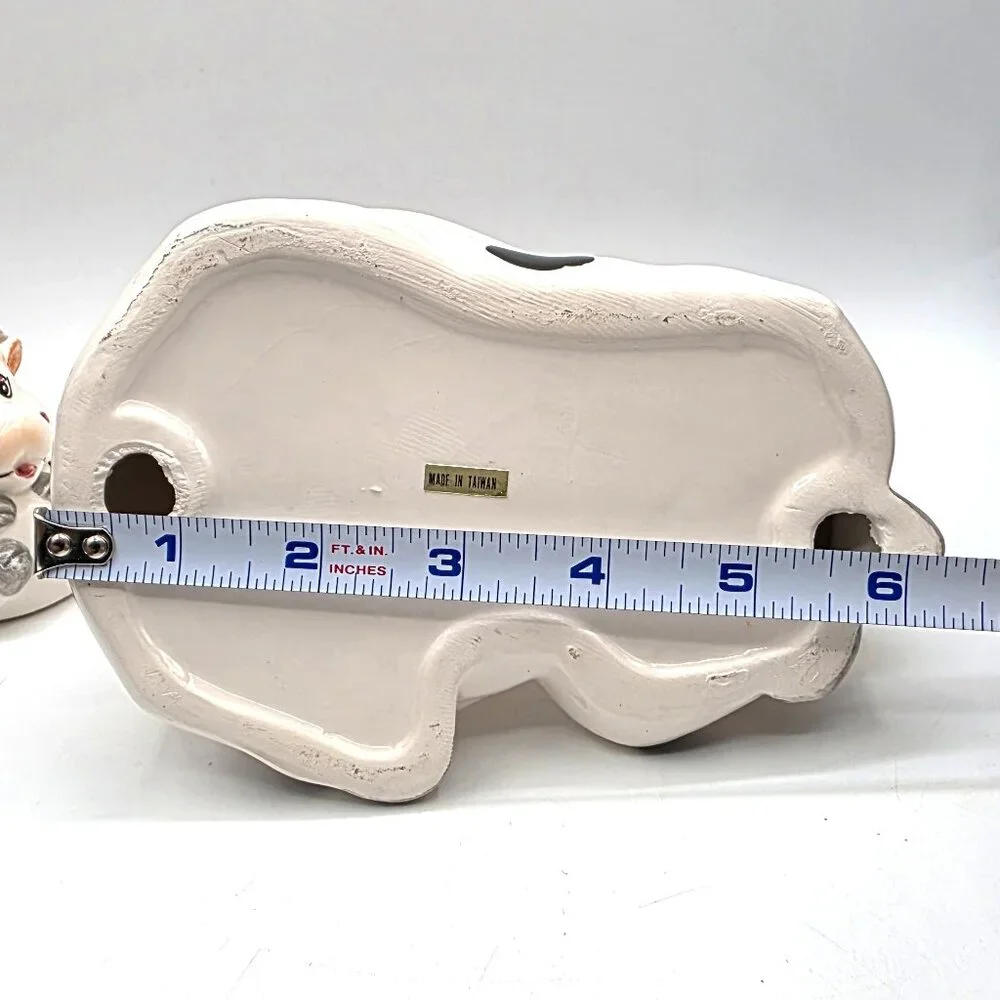 VTG Blonde Cartoon Cow and Babies Salt n Pepper Shakers Napkin Holder Set Taiwan
